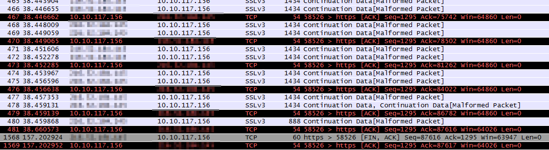 Отрывок Wireshark