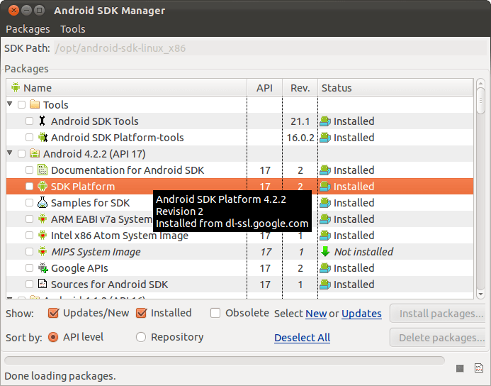 Android SDK Manager