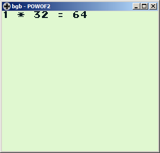 BGB version 1.5.1: 1 * 32 = 64