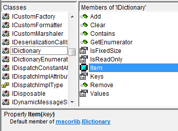 члены IDictionary