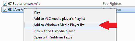 Пример добавления в Windows Media Player