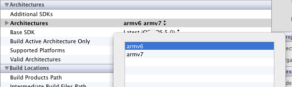 Правильные настройки для armv6 и armv7