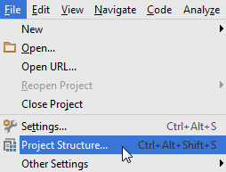 Файл> Структура проекта