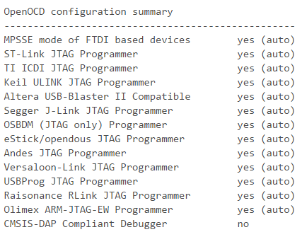 Журнал OpenOCD