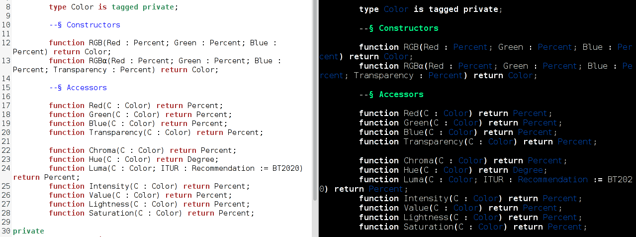 old-gtksourceview определение sidebyside с моим нано определением