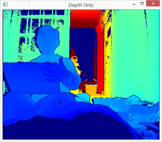 пример глубины цвета kinect