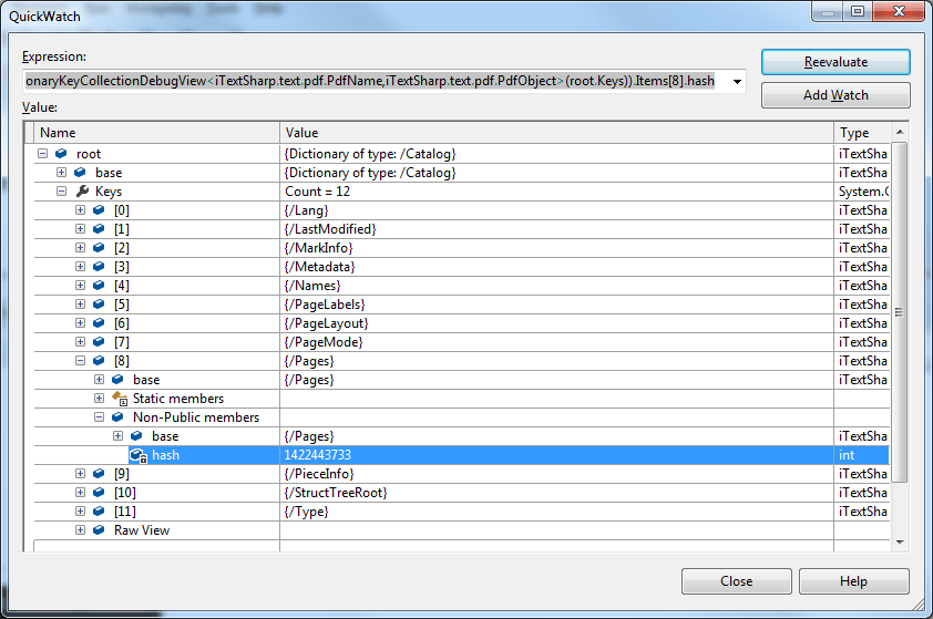 root.Keys