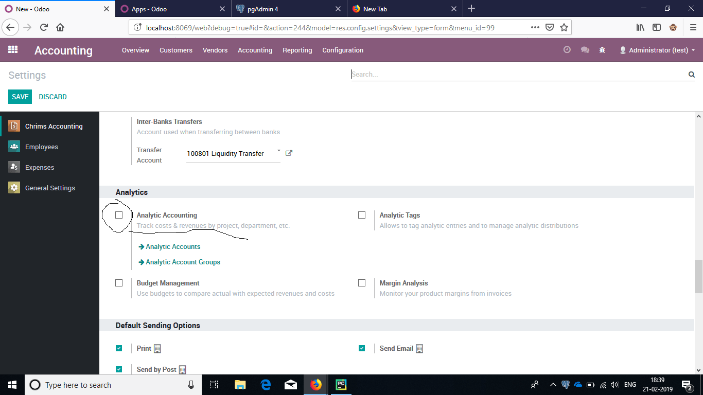 Using default value