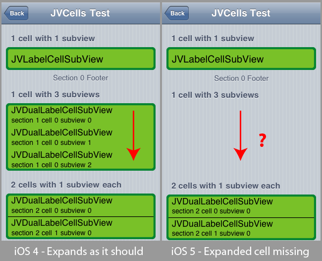 Comaprison IOS 4 до IOS 5