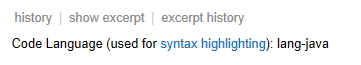 Язык кода (используется для подсветки синтаксиса): lang-java
