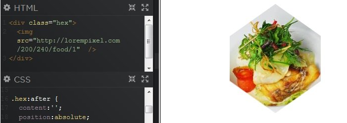 CSS псевдо шестиугольник
