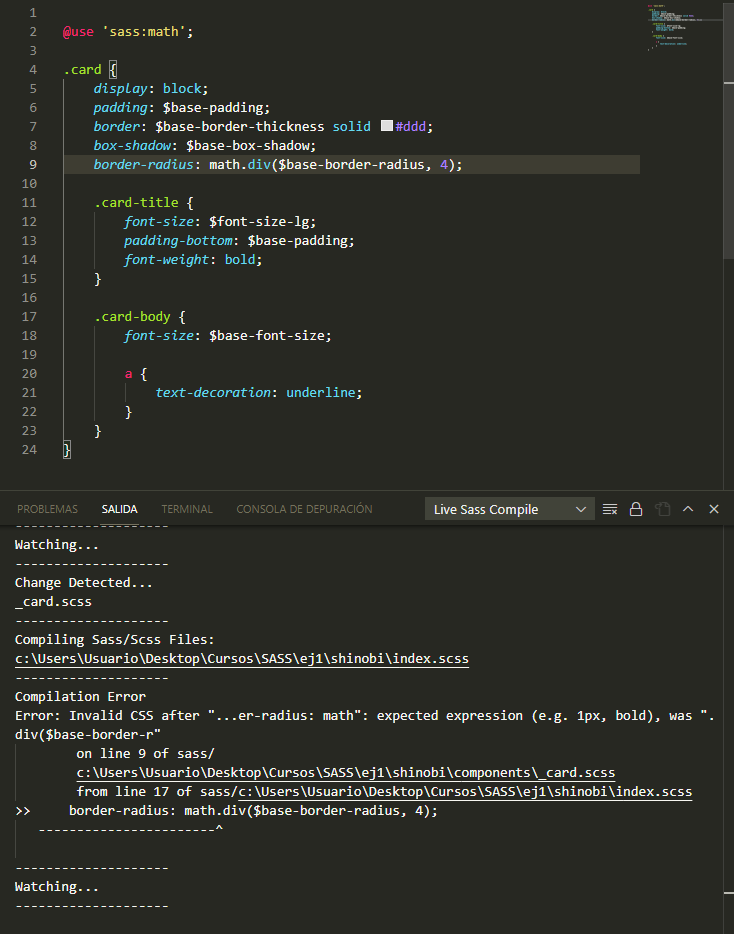 Scss code