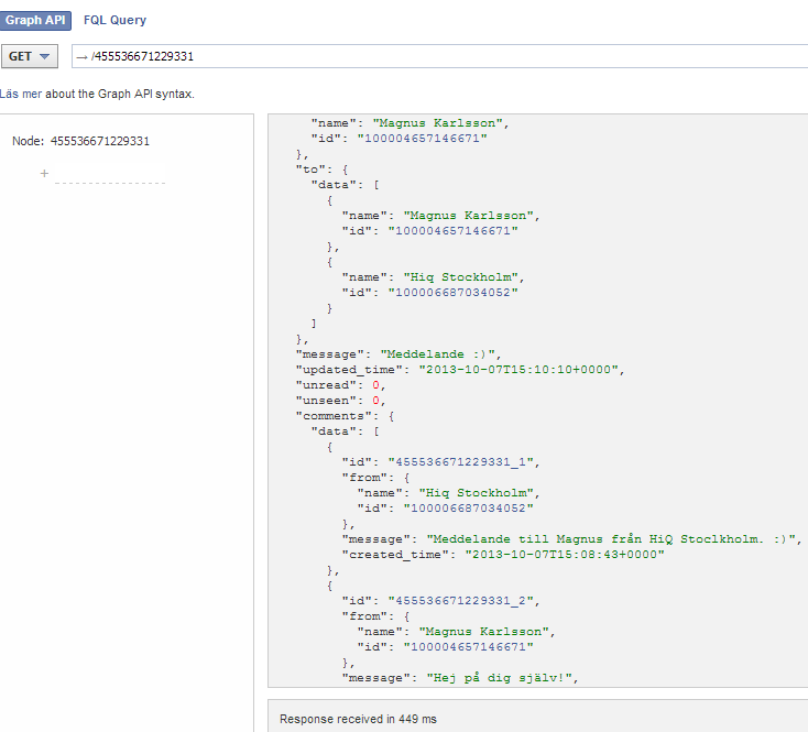 JSON ответ на мой разговор