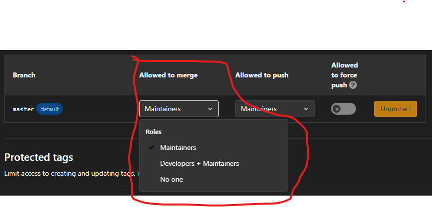 Gitlab protected branches. Protected branch gitlab.