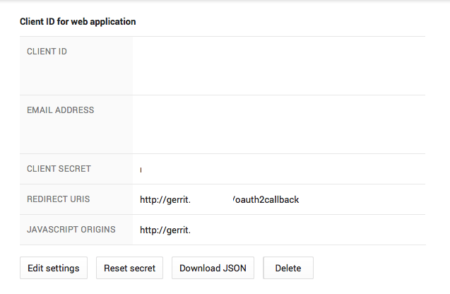 Учетные данные консоли разработчика