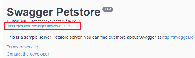 Ссылка на определение API в Swagger UI 3.x