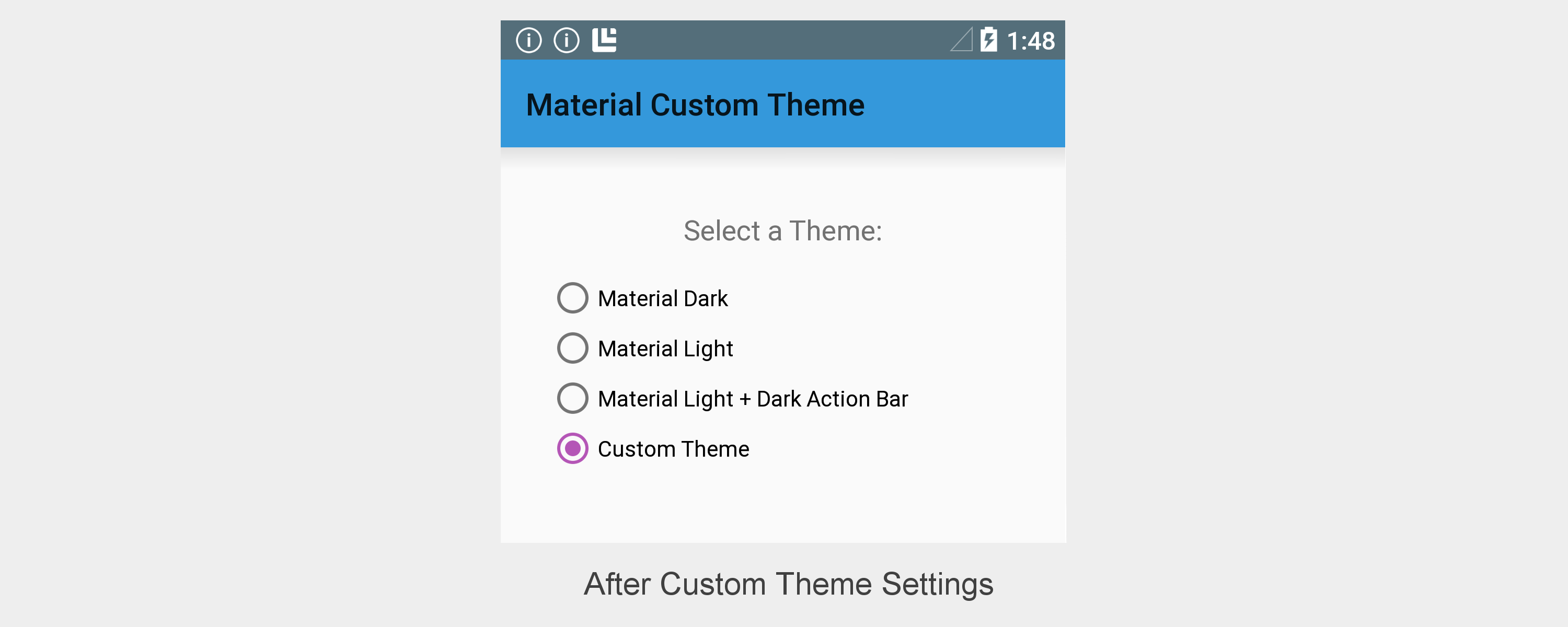 Customize theme. Material theme.