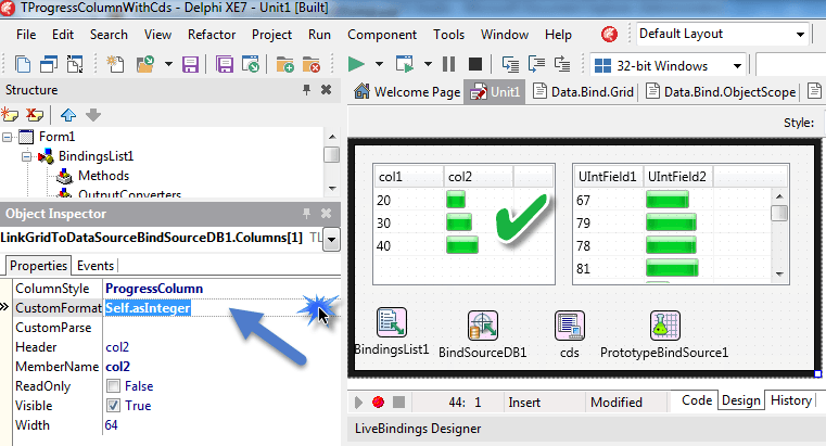 TProgressColumn - решено