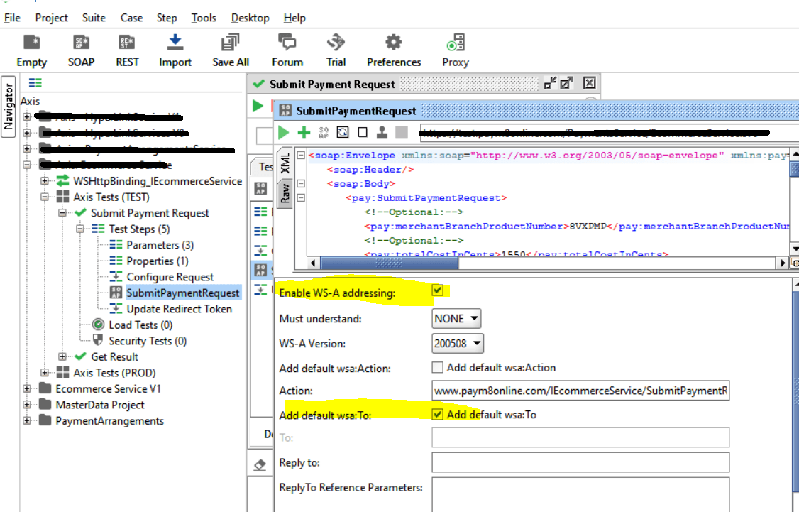 Установка заголовков WS в SOAPUI