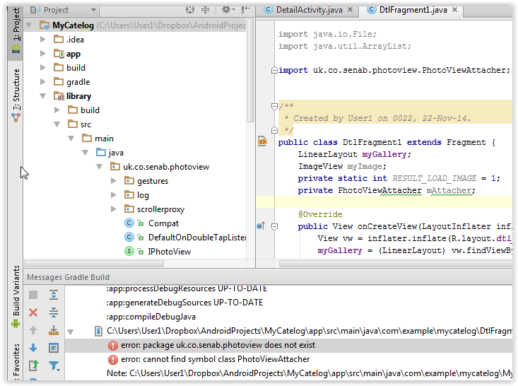 ошибка: пакет uk.co.senab.photoview не существует