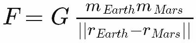 Универсальный закон тяготения Ньютона для Земли и Марса