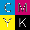 The four colors used in the CMYK color model