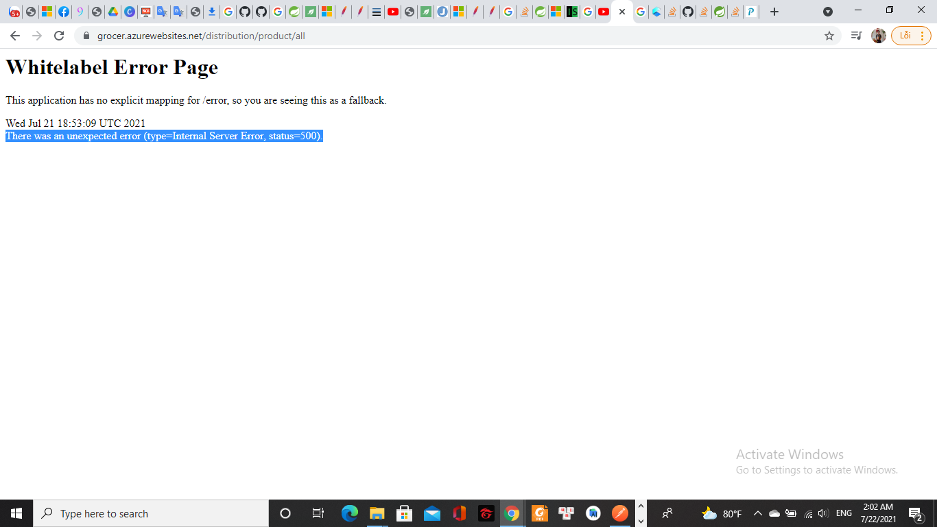 Index page error. Index page error