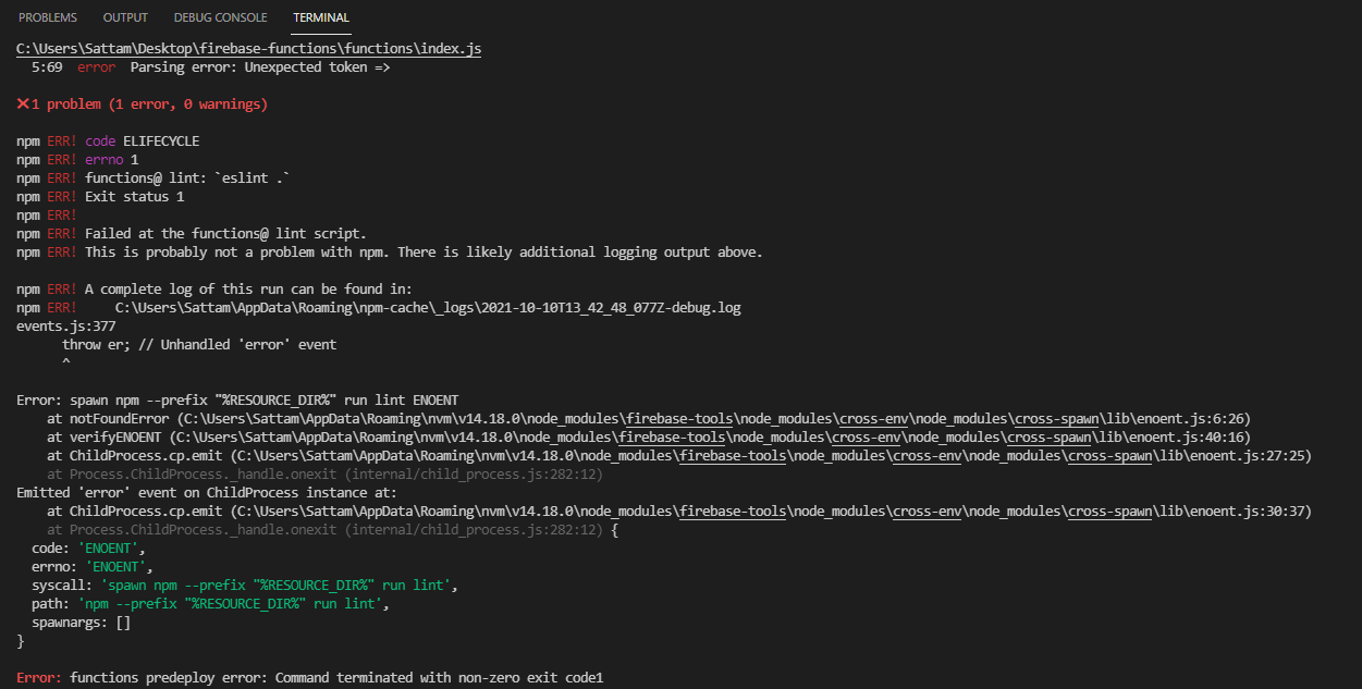 Error expected process